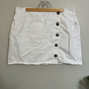 Topshop White Asymmetrical Pencil Mini Skirt